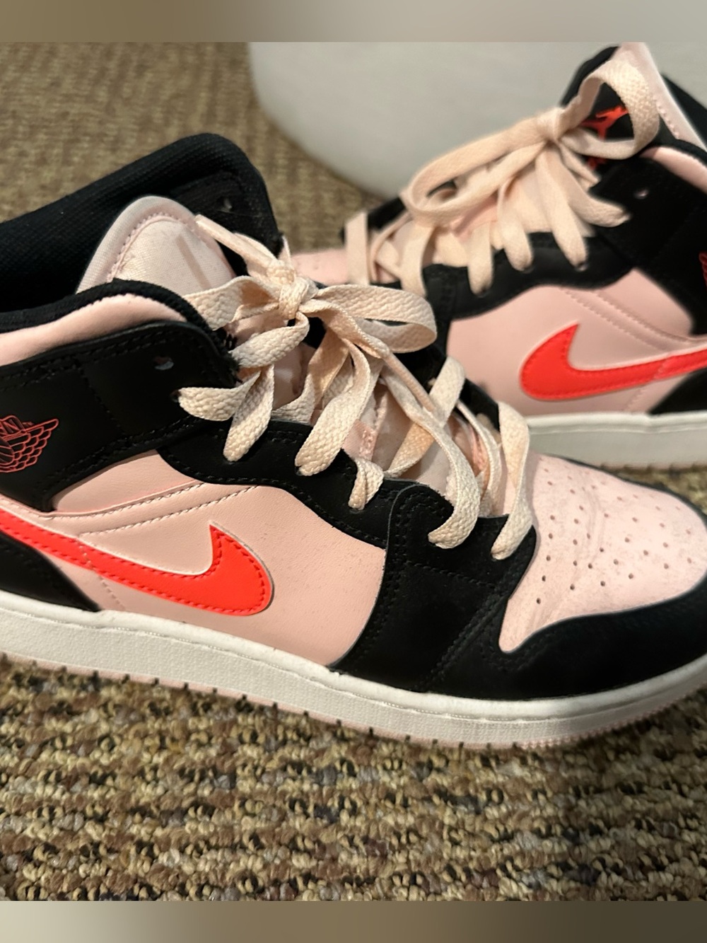 Nike Pink and black Jordan  High-Top Sneakers